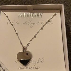 Sterling silver birthstone February necklace